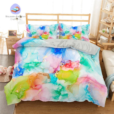 Housse de Couette Marbre Multi Couleur